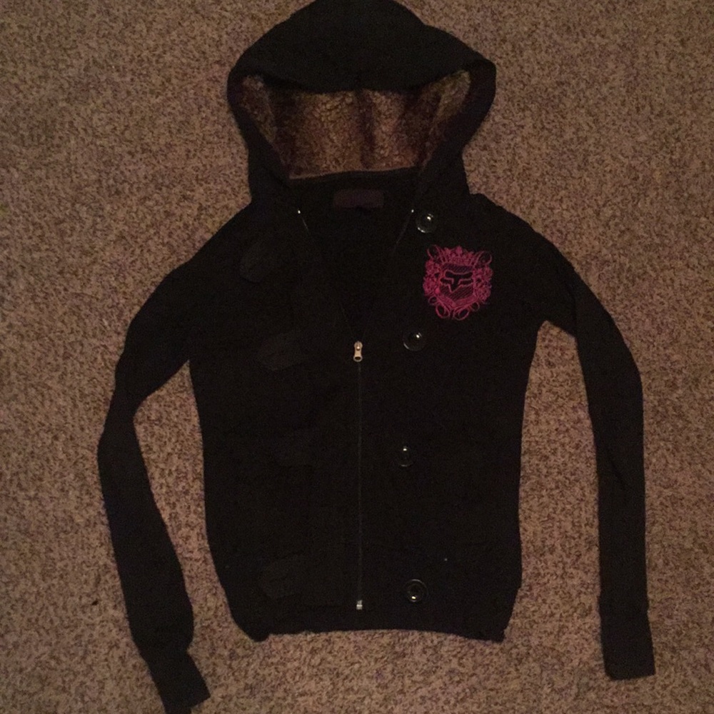 Black fur hold jacket